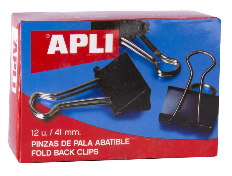 Apli Pinzas Abatibles 41mm - Paquete de 12 Pinzas