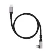 Nanocable Cable USB-C Macho Acodado 90º 3m 100W 10Gbps 4K Algodón Trenzado Negro