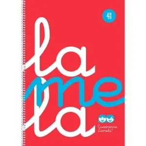 Lamela Cuaderno Espiral 80H Folio 90gr Cuadrovía 5mm Cubierta PP Flúor Rojo