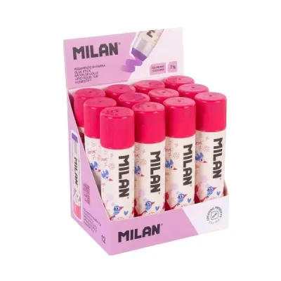 Milan Pegamento Violeta En Barra 21gr Serie Especial Flowicorn - Caja Expositora 12 Ud