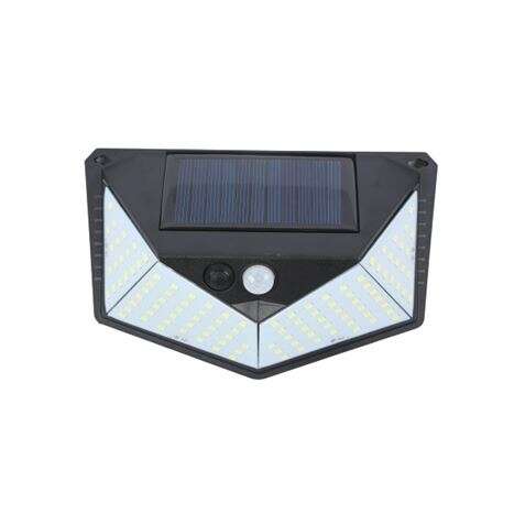Elbat Aplique Solar 3 Caras - 250Lm - Luz Fria 6500K - Sensor Movimiento - Bateria 1200Mah