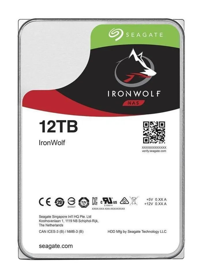Seagate Nas Hdd Ironwolf Disco Duro Interno 12 Tb 7200 Rpm 256 Mb 3.5" Serial Ata Iii