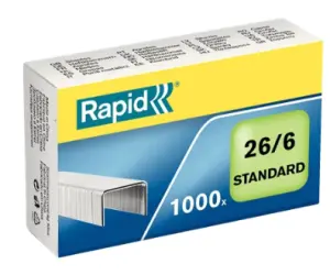 Rapid Confort Caja de 1000 Grapas 26/6 - Alambre Galvanizado - Patilla de 6mm - Hasta 20 Hojas