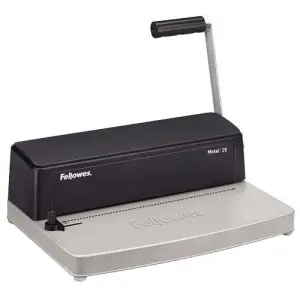 Fellowes Encuadernadora Manual A4 Metal 25 Espiral Metálico, Perfora 10 Hojas, Encuaderna 450 Hojas