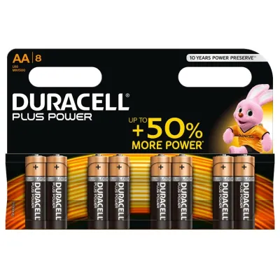 Duracell Plus Power Pila Alcalina AA LR6 Blister de 8 Unidades
