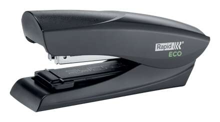 Rapid Eco Grapadora De Sobremesa 24/6, 26/6 - Grapa Hasta 25 Hojas - Grapado Plano Y Clavado - Fabricado Con Un 74% De Plastico Reciclado Postconsumo - Color Negro