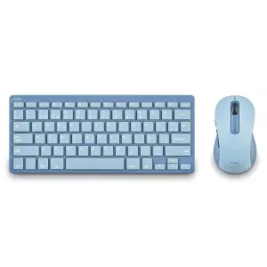 NGS Fantasy Pack Teclado Compacto Silencioso + Raton Silencioso 1600dpi 5 Botones - Conexion 2,4GHz, BT1 y BT2 - Color Azul