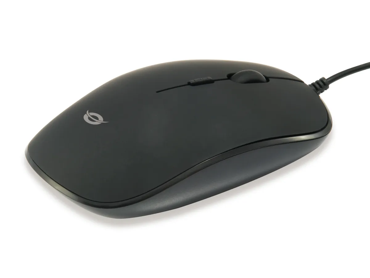 Mouse Conceptronic Regas Óptico Desktop Negro - Ergonomía Y Precisión