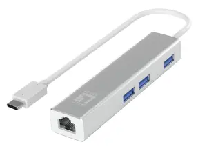 ADAPTADOR USB-C A GIGABIT ETHERNET RJ45 LEVEL ONE con HUB USB 3.0