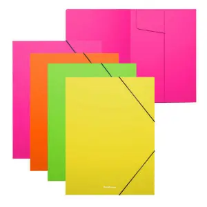 ErichKrause Pack de 4 Carpetas Solapas A4 Polipropileno Colores Surtidos