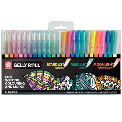 Talens Sakura Bolígrafos Gelly Roll Mixed Estuche De 24 C/Surtidos
