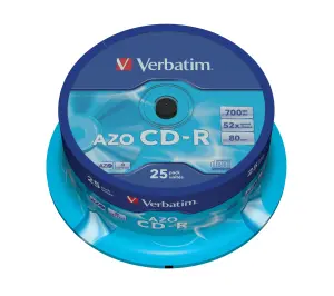 Verbatim CD-R AZO 700MB 52X 25 Pack Spindle Crystal Surface