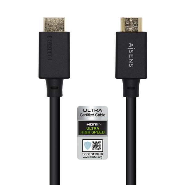 Aisens Cable Hdmi V2.1 Certificado Ultra Alta Velocidad 8K@60Hz 48Gbps - A/M-A/M - 2.0M - Color Negro