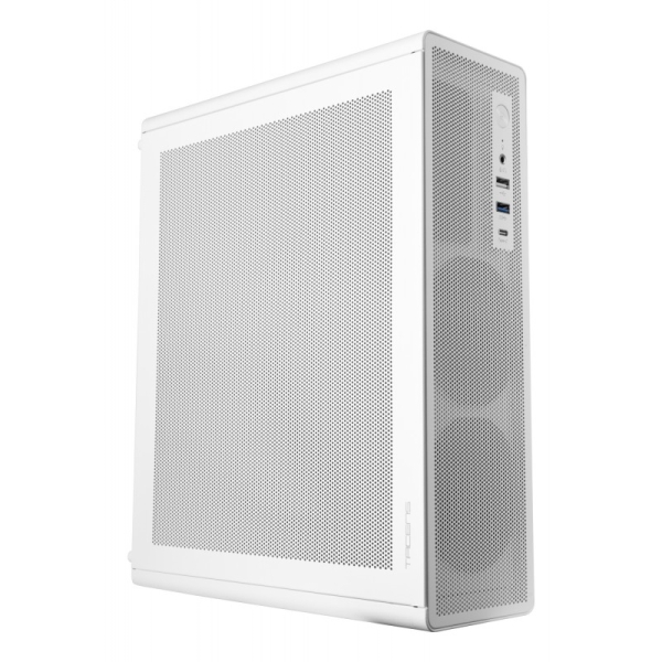 Tacens Aerom Slim 500 Caja Minitorre Ultra Compacta Micro Atx - Ventilador Fdb De 90Mm - Fuente De Alimentacion Tfx 500W - Panel Frontal Y Lateral De Malla - Puerto Usb-A/Usb-C/Audio - 334X272X102Mm - Color Blanco