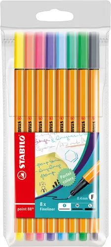 STABILO ROTULADORES POINT 88 C/SURTIDOS PASTEL ESTUCHE 8 UD