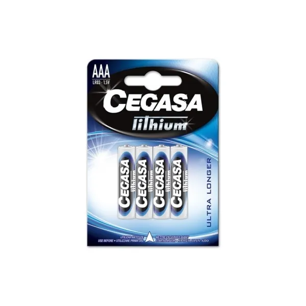 Cegasa Pack de 4 Pilas de Litio AAA LR03 1.5V
