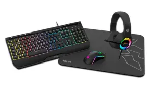 KROM Kenya Teclado y Ratón USB Negro para Juegos