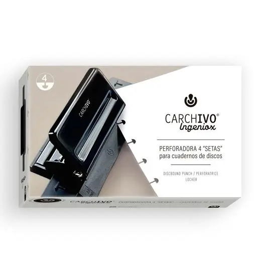 Carchivo Perforadora Ingeniox 4 Setas Para Cuadernos De Disco