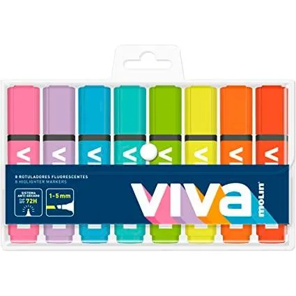 Molin Marcador Fluorescente Viva C/Surtidos Blíster 8 Ud