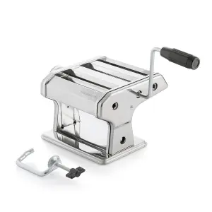 InnovaGoods Frashta Máquina Para Pasta Multifuncional - Cuerpo De Metal - Grosor Regulable - 21x13.5x19.5cm - Color Plateado
