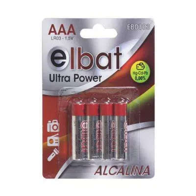 Elbat Pack de 4 Pilas Alcalinas LR03 AAA