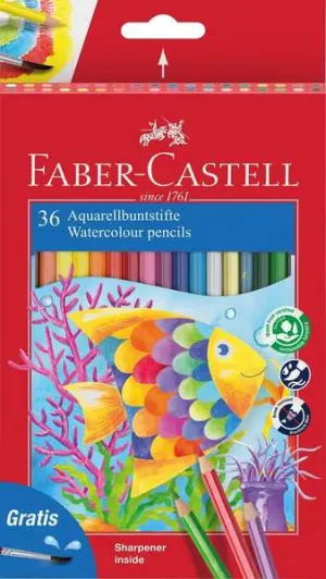Faber-Castell Classic Colour Acuarelable Pack de 36 Lápices Hexagonales + Pincel