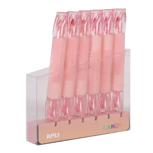 Apli Caramelo Marcador Doble Punta 5mm Plana y 2mm Redonda Color Rosa