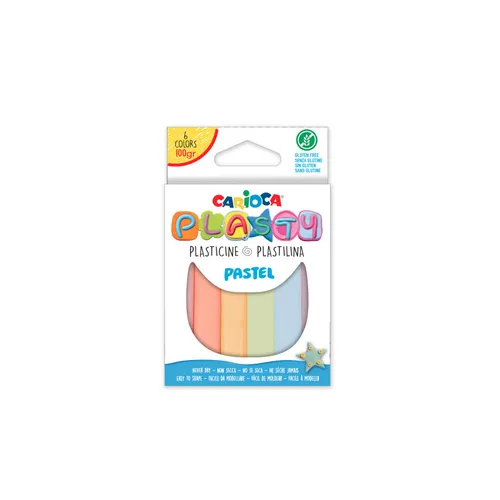 Carioca Pack de 6 Plastilinas Colores Pastel Reutilizables y No Secas
