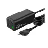 CoolBox Cargador GAN 100W Chargemaster 4 PRO - 3xUSB-C, 1xUSB-A, Carga Rápida 3.0, Power Delivery, Cable 1.5m, Negro