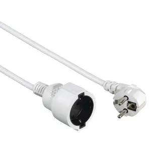 Hama Cable De Alimentación Alargador Acodado 2m 3680W Schuko CEE7 Blanco