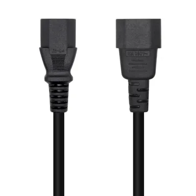 Aisens Cable de Alimentación C13 a C14 de 3.0m 100% Cobre Puro AWG18 Negro