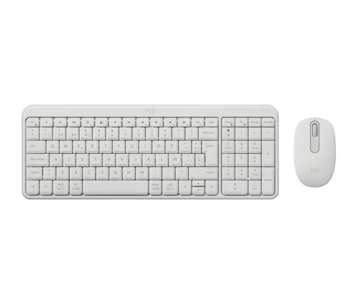 Logitech Mk250 Compact Bluetooth Wireless Combo Pack Inalambrico + Raton - Uso Ambidiestro - Indicadores Led - Color Blanco