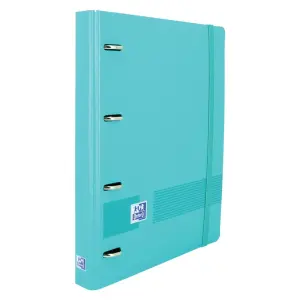 Oxford Live & Go Carpeta 4 Anillas 35mm A4+ Polyfoam con Recambio 5x5 Aqua