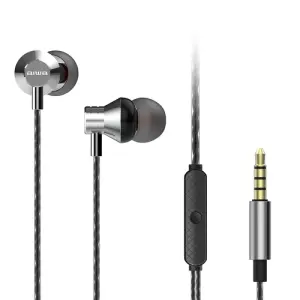 Aiwa ESTM-50SL Silver Auricular Intrauditivo 3.5mm Neodimio 10mm Dinámico con Control Remoto 1.2m