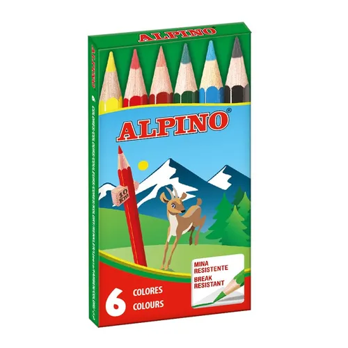 Alpino Lápices De Colores Cortos 85Mm C/Surtidos Estuche 6 Ud