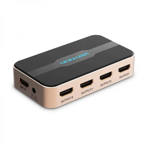 Vention Duplicador Hdmi Macho A 4Xhdmi Hembra - Color Dorado