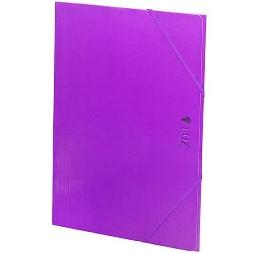 Carchivo Carpeta 3 Solapas Folio C/Gomas Cartón Brillo Luz Violeta