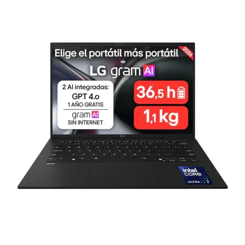 LG 14ZD90U-G Portátil 14" Intel Core i7 16GB DDR5 1TB SSD WIFI 7
