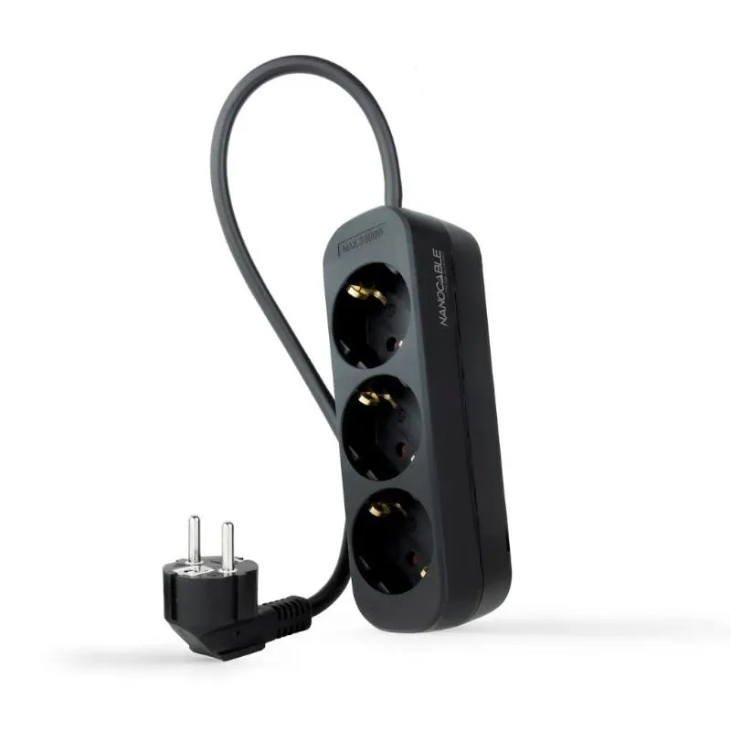 Nanocable Regleta de Enchufes 3 Tomas 1.4 m Negra