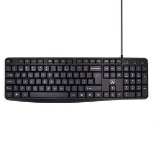 Ewent EW3002 Teclado USB QWERTY Portugués Negro para Oficina