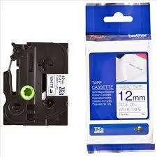 Brother Cinta Rotuladora Especial Textil Texto Azul Sobre Blanco - 12Mmx3M