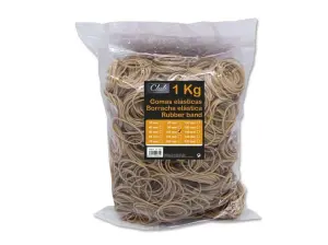 Ingraf Bolsa de 1kg de Gomas Elásticas 100mm Alta Calidad Color Marrón