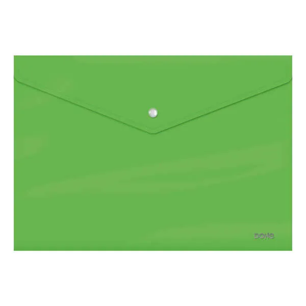 Dohe Sobre Portadocumentos Tamaño Folio - Cierre De Broche - Polipropileno Cristal Opaco 200 Micras - Color Verde