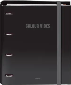 Dohe Colour Vibes Carpeta 4 Anillas Mixtas 35mm A4 con 100 Hojas Cuadricula 5mm - Negro