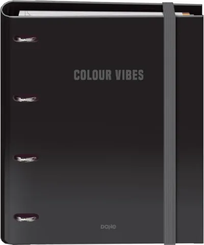 Dohe Colour Vibes Carpeta 4 Anillas Mixtas 35mm A4 con 100 Hojas Cuadricula 5mm - Negro