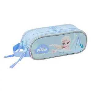 Safta Frozen Portatodo 2 Compartimentos con Cremallera Asa Lateral 1L 21x8x6cm Azul Pastel