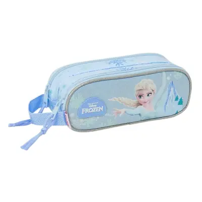 Safta Frozen Portatodo 2 Compartimentos con Cremallera Asa Lateral 1L 21x8x6cm Azul Pastel