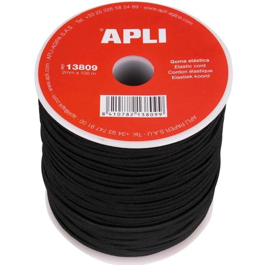 Apli Bobina De Cuerda Elástica Redonda 2Mmx100 Negro