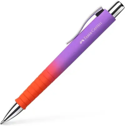 Faber-Castell Boligrafo Retráctil Poly Ball Flow Edition Triangular Ergonomico Lila/Rojo Degradado