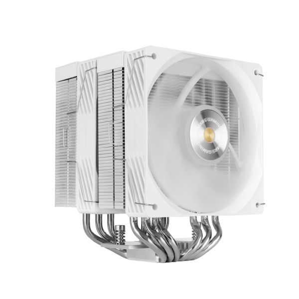 VENTILADOR CON DISIPADOR DE CPU MARS GAMING MCPUX26PROW TDP 350W DOBLE TORRE PWM FDB BLANCO